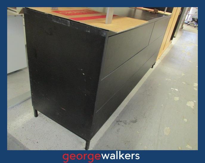 PR6340  Black  6 Drawer Lowboy - George Walkers Office Furniture Megastore