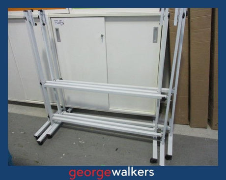 PR6038  White  Metal Whiteboard Stand - George Walkers Office Furniture Megastore