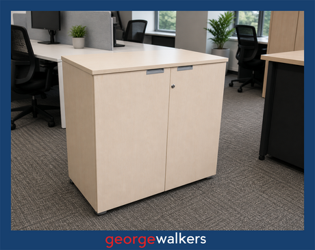 VL89  Maple  Melteca Storage Cupboard - George Walkers Office Furniture Megastore