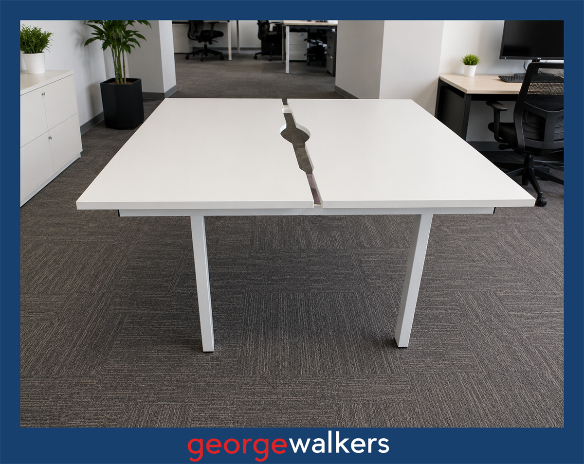 POD DESK – 2 PERSON – WHITE – 1600MM – PR6832