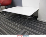 Table - Coffee Table - Metal Base - White - 1000 x 750 x 300mm