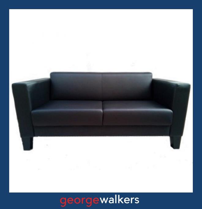 C4024  Black Eden Carlo 2.5 Seater Sofa - George Walkers Office Furniture Megastore
