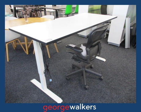 PR6290  White  Electric Desk 1.8M - George Walkers Office Furniture Megastore