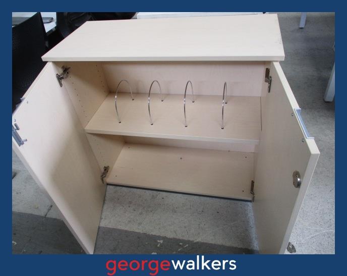 VL89  Maple  Melteca Storage Cupboard - George Walkers Office Furniture Megastore