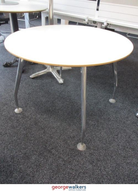 PR5478 - White  Round Table - George Walkers Office Furniture Megastore