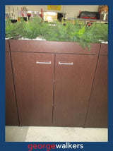PR6330  Dark Wood  Melteca 2 Door Planter Cupboard original RRP $1200 - George Walkers Office Furniture Megastore