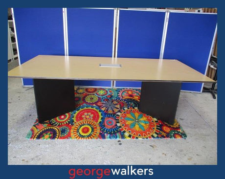 PR6210  Large Boardroom Table - Beech Laminate with Tech Port - George Walkers Office Furniture Megastore