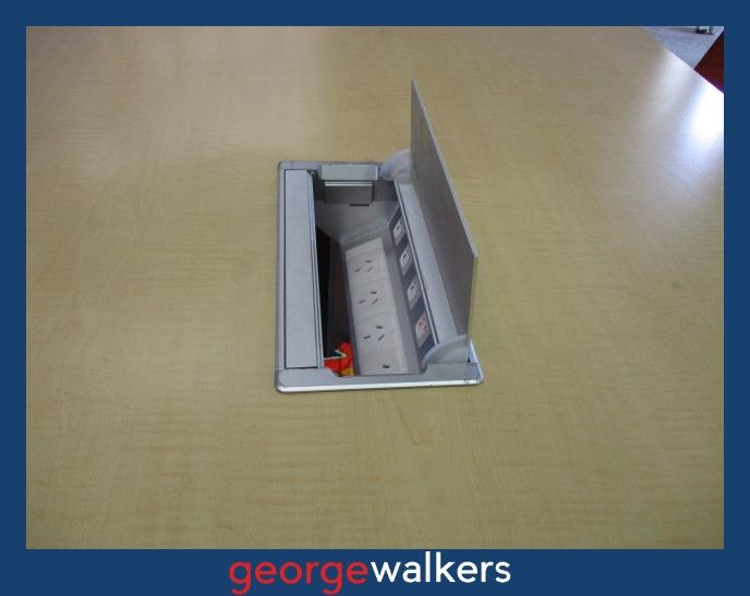 PR6210  Large Boardroom Table - Beech Laminate with Tech Port - George Walkers Office Furniture Megastore