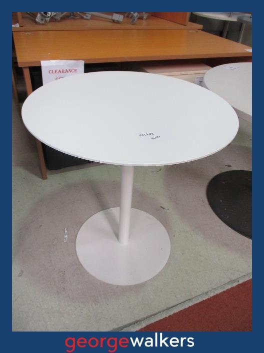 PR5808  White  Round Meeting Table - George Walkers Office Furniture Megastore