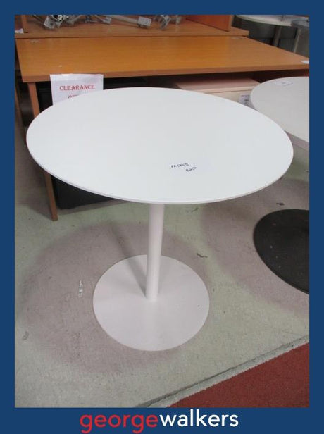 PR5808  White  Round Meeting Table - George Walkers Office Furniture Megastore