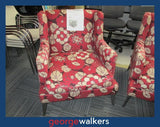 PR6430  Red Floral Pattern David Shaw Designer  Link Armchair - George Walkers Office Furniture Megastore