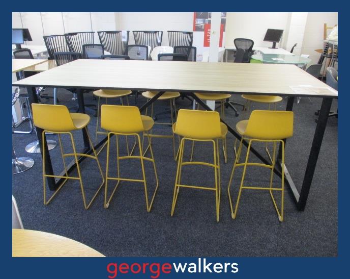 PR6365  Maple Woodgrain UFL Leaner and Barstool Set - George Walkers Office Furniture Megastore