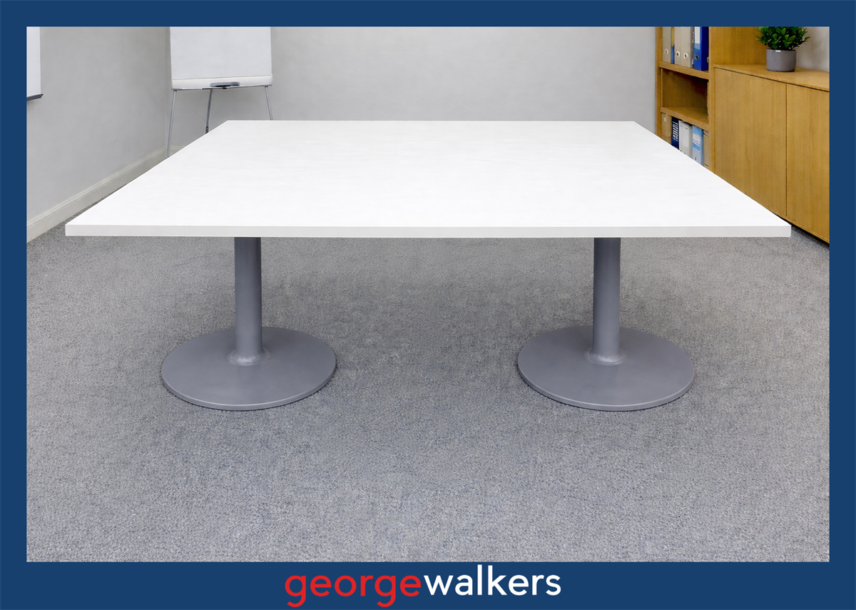 SM2 - White Boardroom Table - George Walkers Office Furniture Megastore