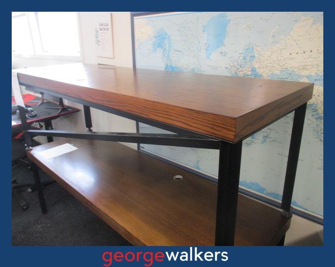 PR6662  Dark Oak  Industrial Style Desk 2.2M - George Walkers Office Furniture Megastore