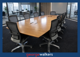 PR6509  Tawa Large 3.6M Boardroom Table & 10x Chairs - George Walkers Office Furniture Megastore