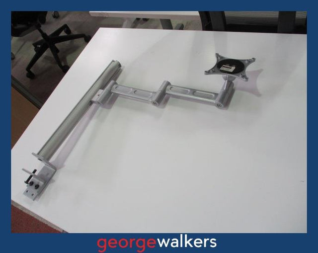 PR5931  Silver Metal  Single Monitor Arm - George Walkers Office Furniture Megastore