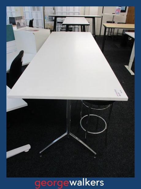 PR5550 - White  Bar Leaner Height Meeting Table - George Walkers Office Furniture Megastore