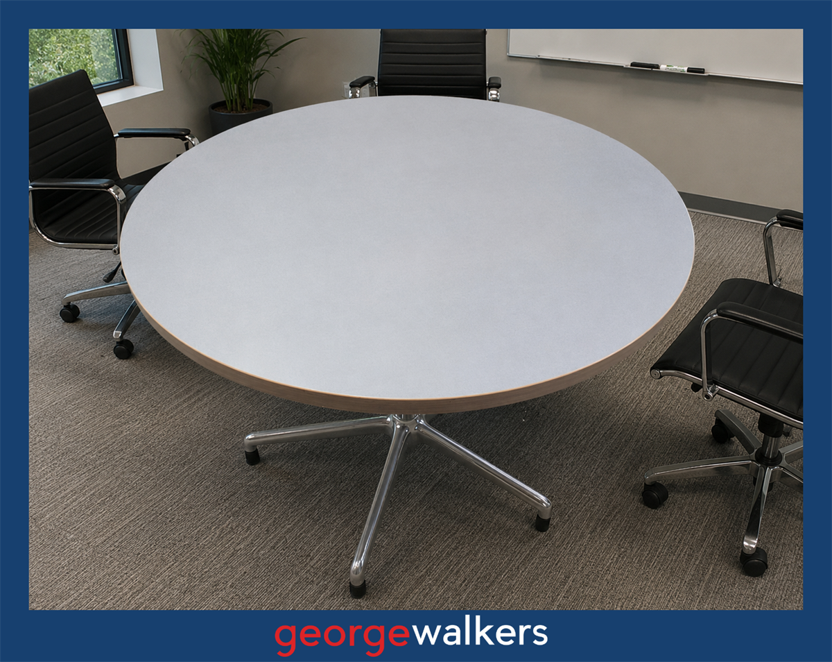 VL111  Grey  Round Meeting Table - George Walkers Office Furniture Megastore