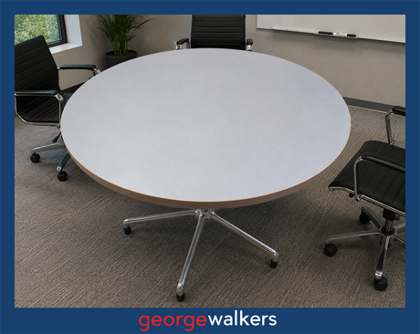 VL111  Grey  Round Meeting Table - George Walkers Office Furniture Megastore