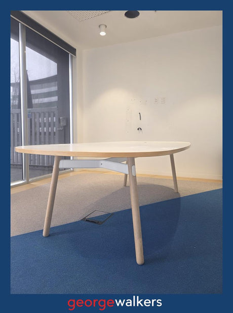 BOARDROOM TABLE – HAWORTH – 2.4M – ROUNDED – RRP $4,000 – PR6946 - George Walkers Office Furniture Megastore