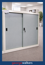 PR5847 - Kiosk Living Metal Grey/Cream Cabinet - George Walkers Office Furniture Megastore