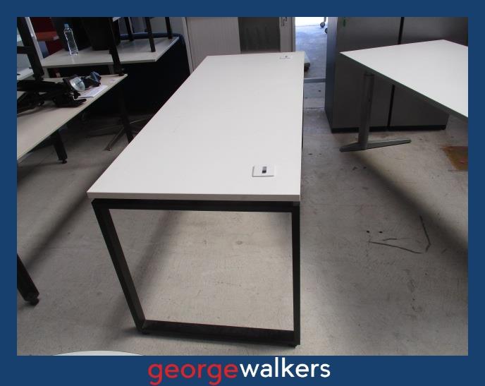 PR6607  White  Melteca Desk - George Walkers Office Furniture Megastore