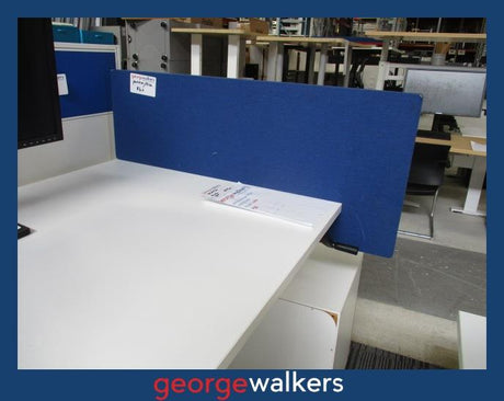 PR6224  Blue Fabric  Desk Partition - Privacy Screen - George Walkers Office Furniture Megastore