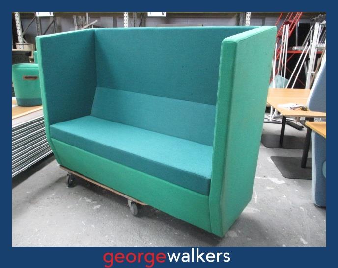 PR6655  Green/Light Green Vidak Huddle Booth Seating - George Walkers Office Furniture Megastore