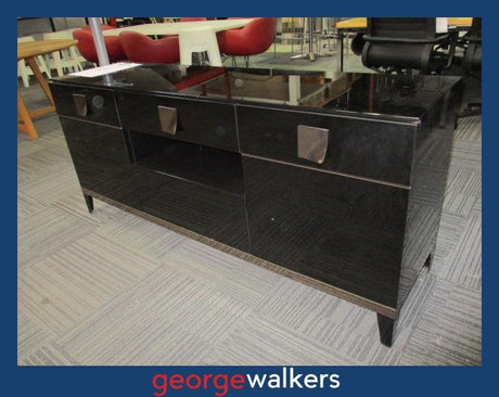 ENTERTAINMENT UNIT – CREDENZA – ALF ITALIA MONT NOIR – HIGH GLOSS – PR6855 - George Walkers Office Furniture Megastore