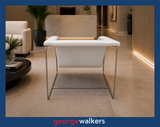 VL63  White Leather  Reception/Visitor Chair - George Walkers Office Furniture Megastore