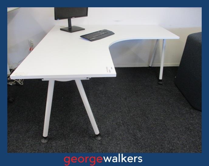 PR5759  White  Corner Workstation - George Walkers Office Furniture Megastore