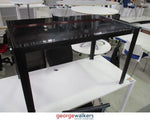 Table - Glass Table - Metal Base - Black - 1200 x 700 x 750mm