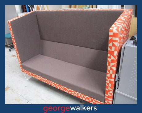 PR5713 - Orange/Grey  Booth Seat - George Walkers Office Furniture Megastore
