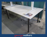 Meeting table – White woodgrain – Black base – 1.8m – PR7003
