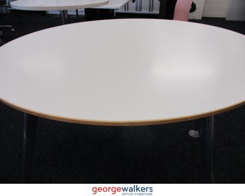 PR5396 - White Round Meeting Table - George Walkers Office Furniture Megastore