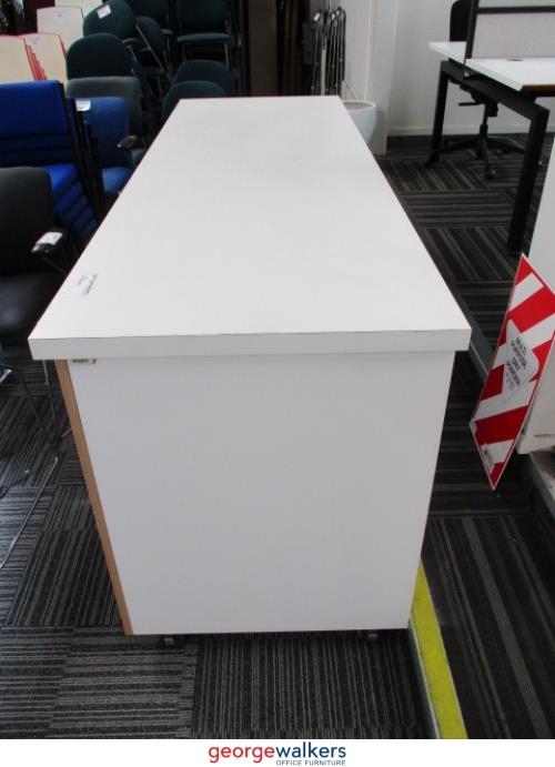 PR5633 - White/Woodgrain  Credenza - George Walkers Office Furniture Megastore