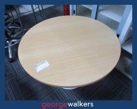 PR6668  Tawa Melteca  Round Display Table 900mm - George Walkers Office Furniture Megastore