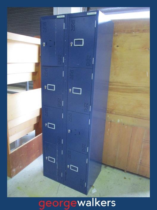 PR6421  Blue Precision Metal Locker - 8 Compartments - George Walkers Office Furniture Megastore
