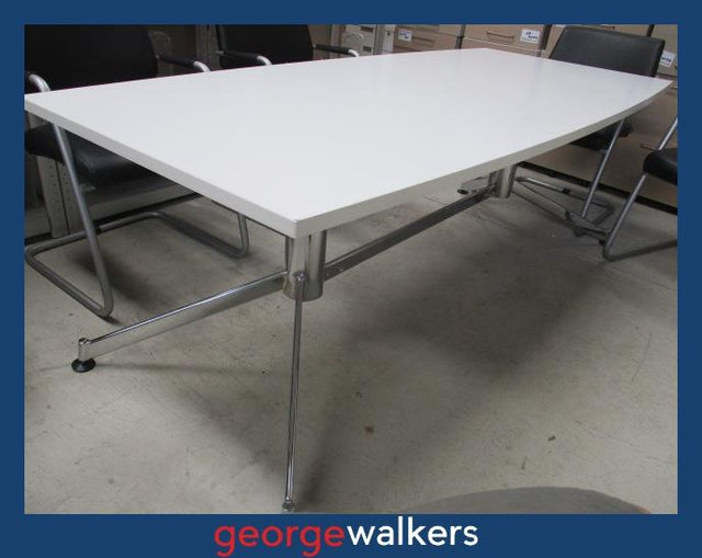 PR6502  White Boardroom Table 2M - George Walkers Office Furniture Megastore