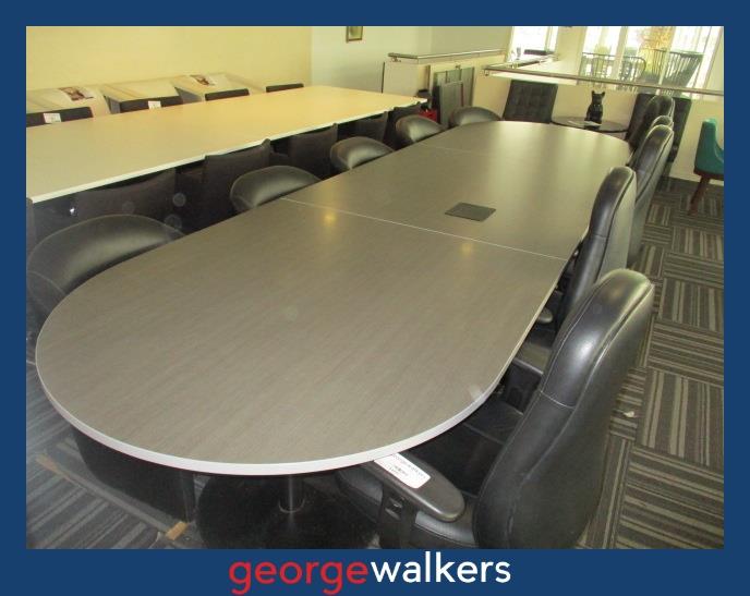 BOARDROOM TABLE – COMMERCIAL – SILVER/BROWN – 4200 x 1200MM – PR6816