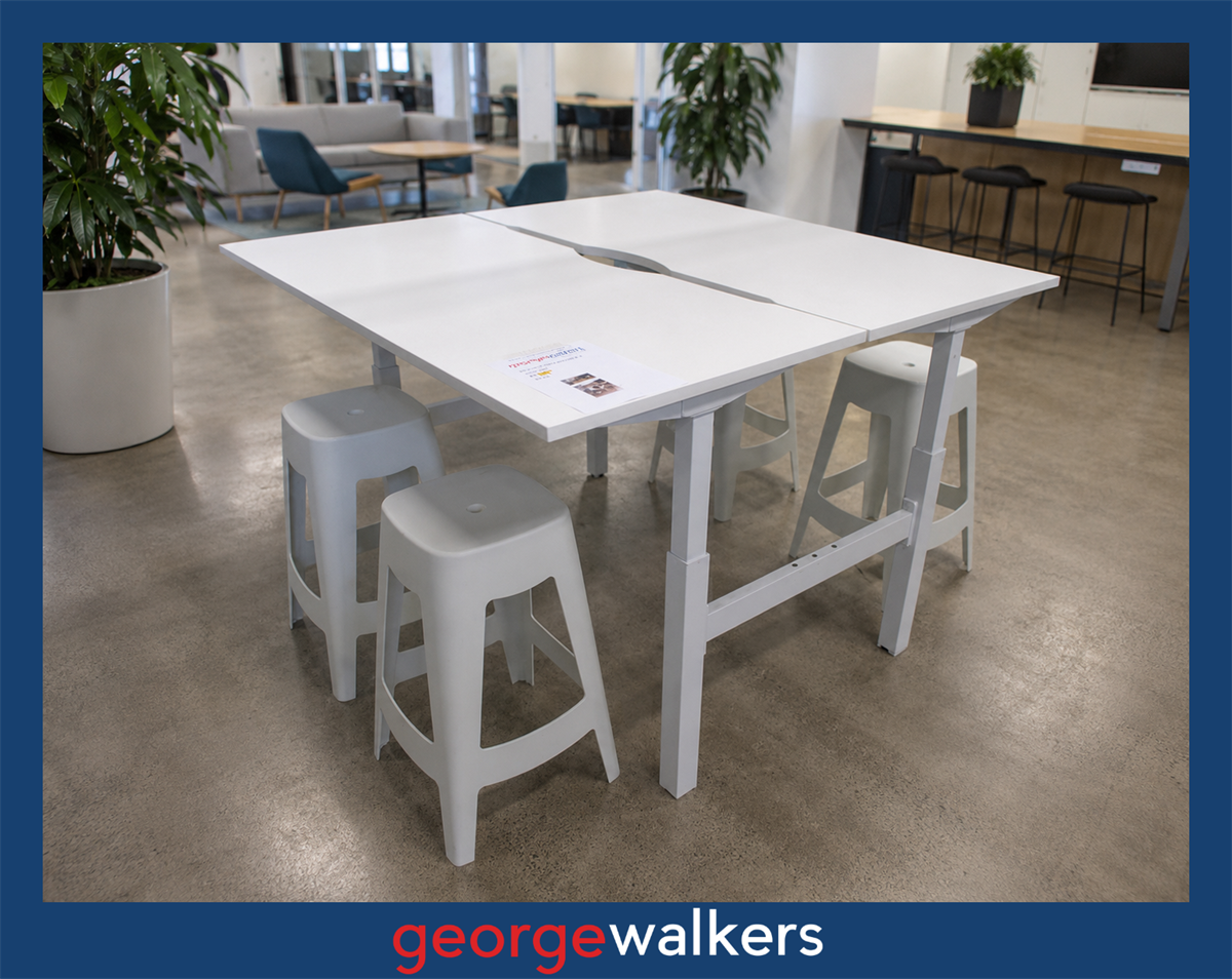 POD WORKSTATION – COLLABORATION TABLE – FIXED HEIGHT – WHITE – PR6863