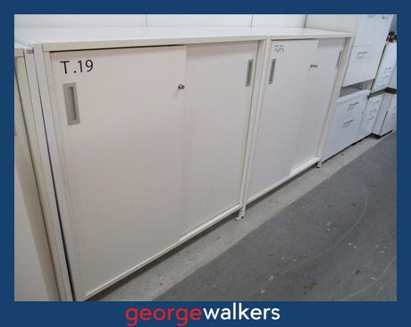 PR5785  White  Double Storage Cupboard - George Walkers Office Furniture Megastore
