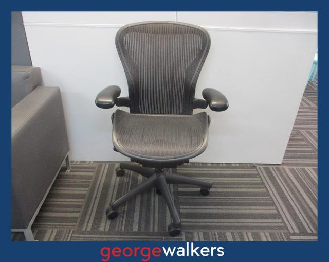 PR6153  Grey Herman Miller Aeron Office Chair (Size B)  RRP $2500 NEW - George Walkers Office Furniture Megastore