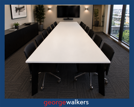 BOARDROOM TABLE – COMMERCIAL – WHITE – 5000 x 1200MM – PR6815 - George Walkers Office Furniture Megastore