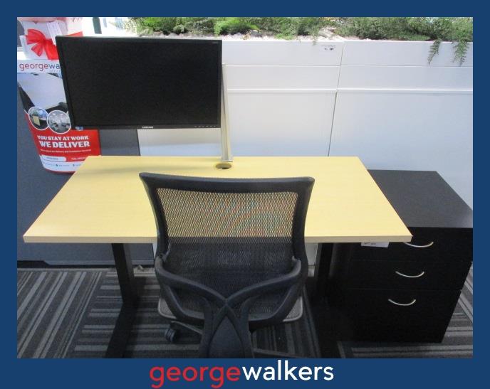 PR6036 Black  Ergonomic 5 Piece Complete Office Furniture Set - George Walkers Office Furniture Megastore