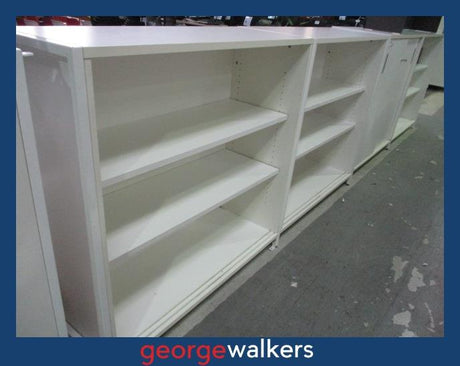 PR6016  White  Storage Bookcase - George Walkers Office Furniture Megastore