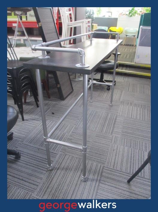 PR6669  Black Woodgrain  Bar Leaner Height Table - George Walkers Office Furniture Megastore