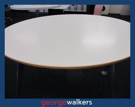 PR5396 - White Round Meeting Table - George Walkers Office Furniture Megastore