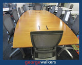 PR6509  Tawa Large 3.6M Boardroom Table & 10x Chairs - George Walkers Office Furniture Megastore