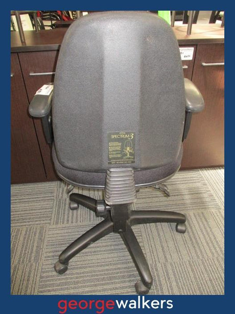 PR6361  Dark Grey Spectrum 3 Office Chair with Armrests Refurbished - George Walkers Office Furniture Megastore